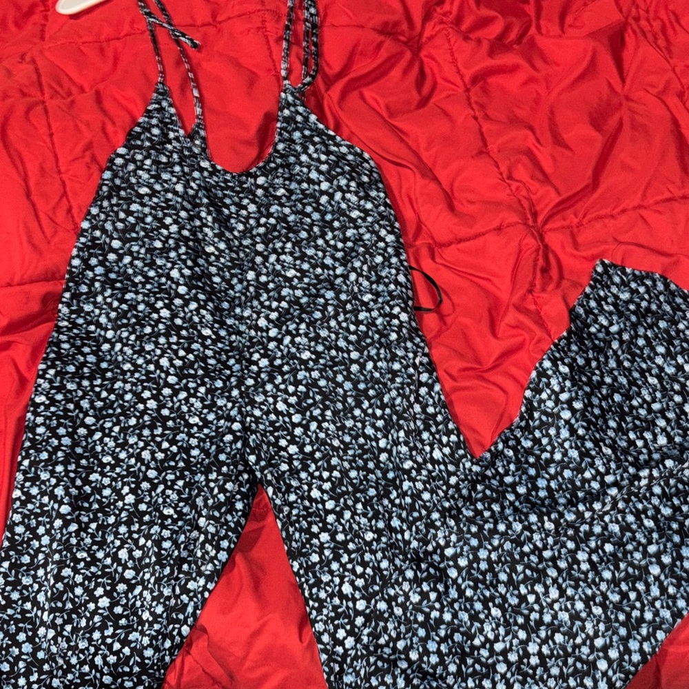 Elegant Black and White Floral Jumpsuit